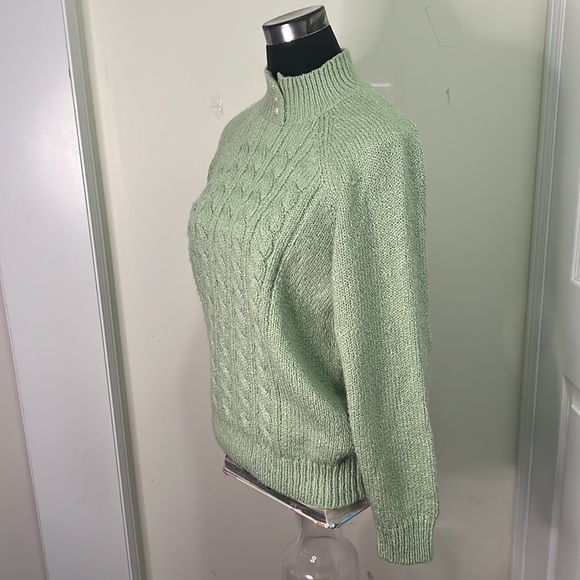 Karen Scott Chic Cable Knit Sage Green Sweater Size Small - Picture 3 of 16